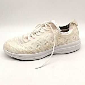 Joomra Womens Sneaker White Lace Up Front Cushioned Insole Flat‎ Heel EUR 43